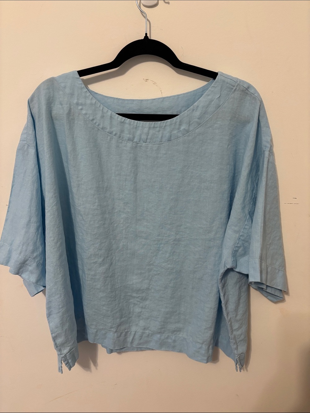 J. Jill Soft Sky Linen Boatneck Top